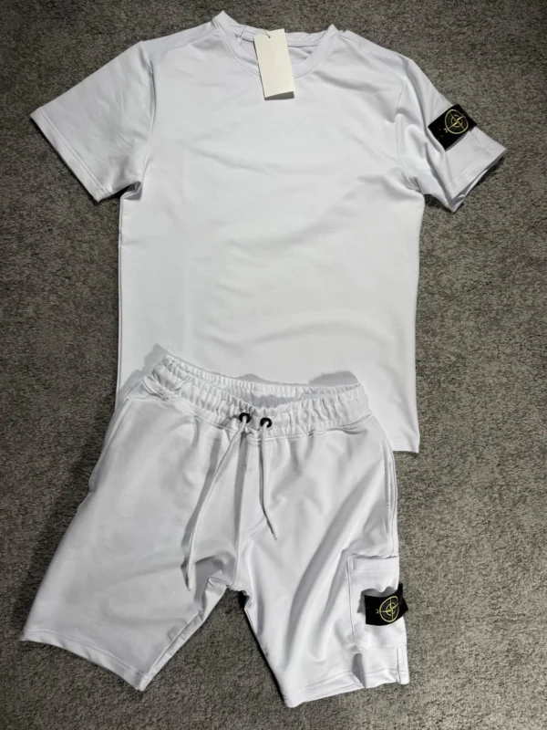 Conjunto corto Stone Island Blanco