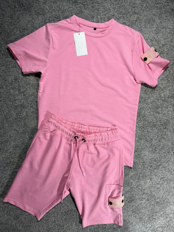 Conjunto corto Stone Island Rosa